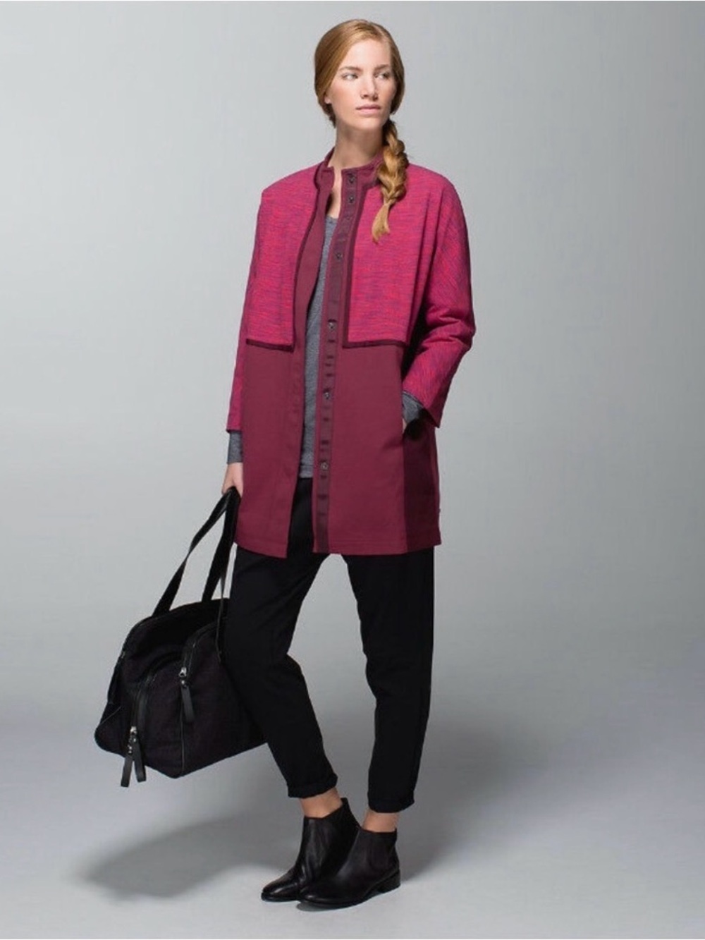 Lululemon Cocoon Car Coat in Maroon